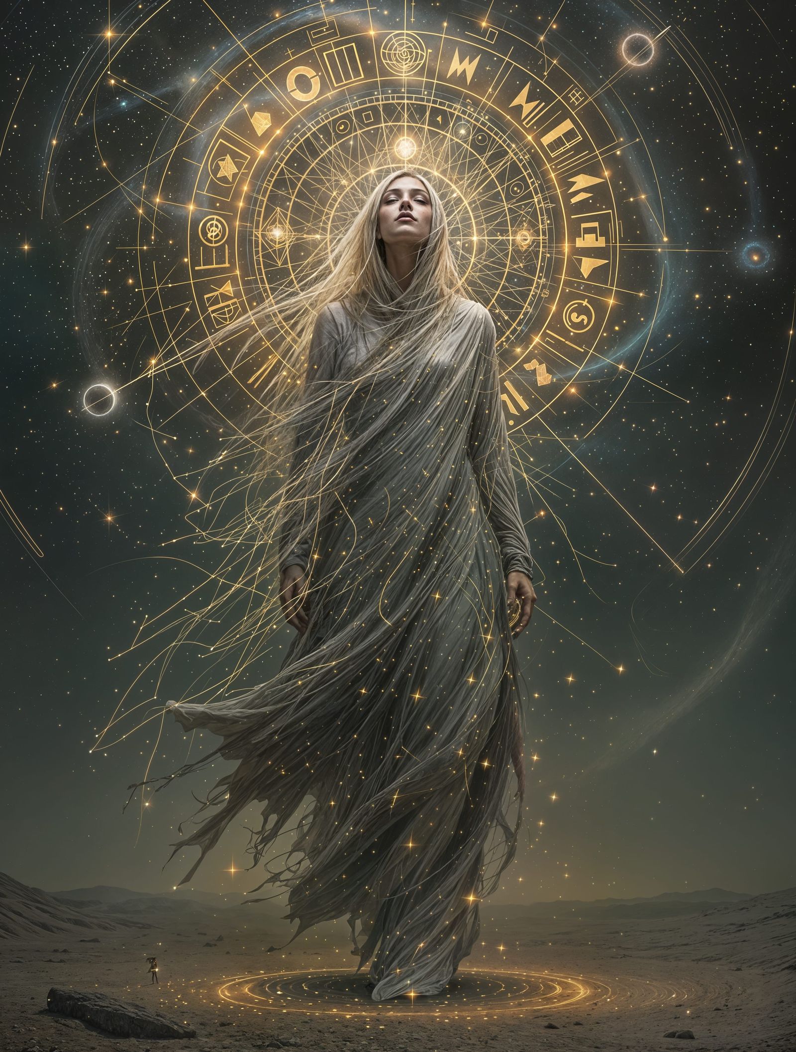 Figure Transforming into Light in Cosmic Void