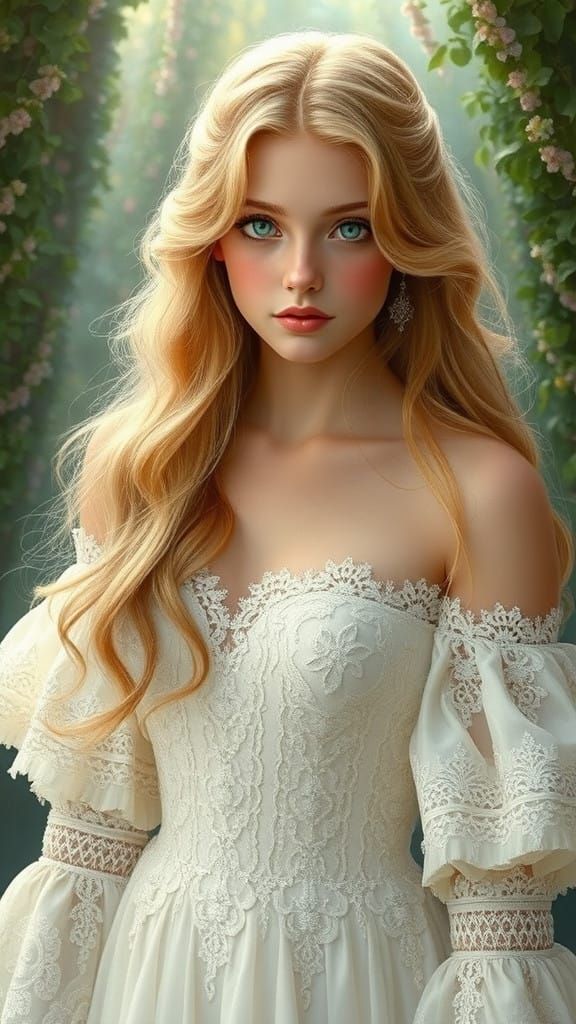 Ethereal Princess in a Mystical Gown