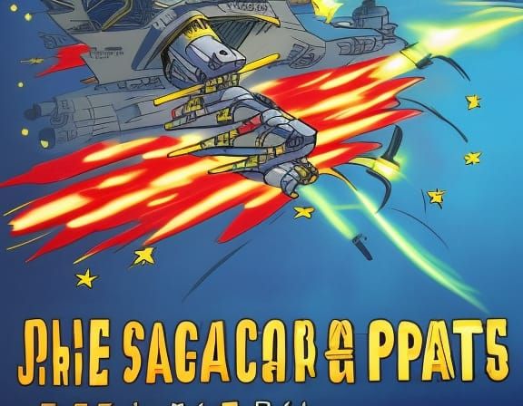 Space Pirates Battle Among Asteroids in Space