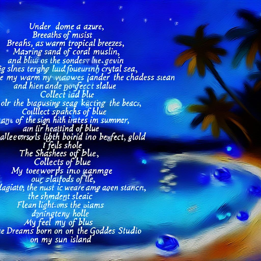 Tropical Beach at Night with Azure Dome