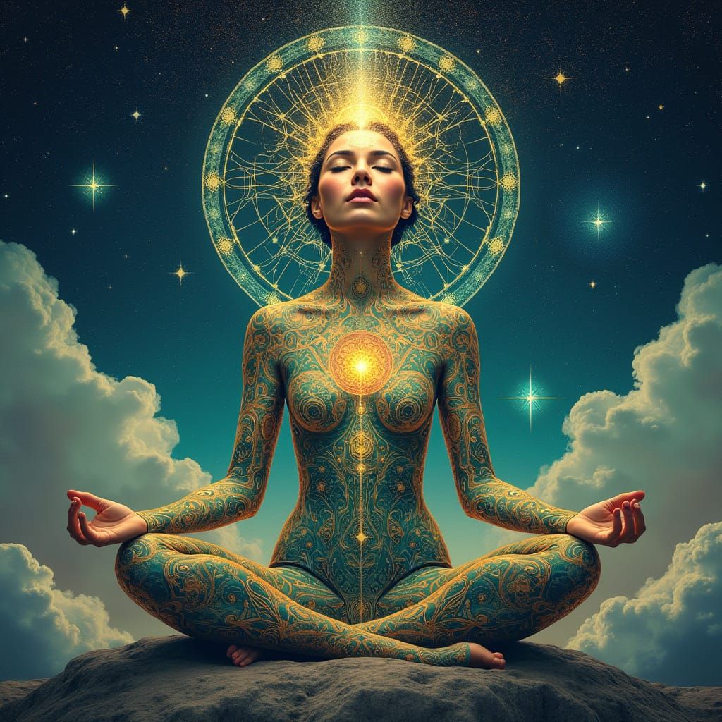 Surreal Visionary Goddess Ascends with Kundalini Energy