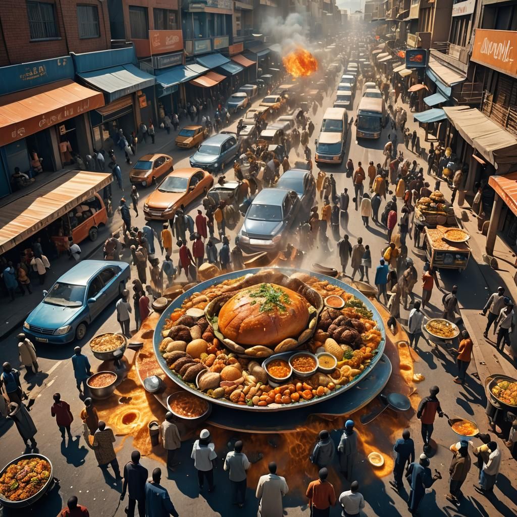 Giant Food Plate in Johannesburg: Fantasy Concept Art