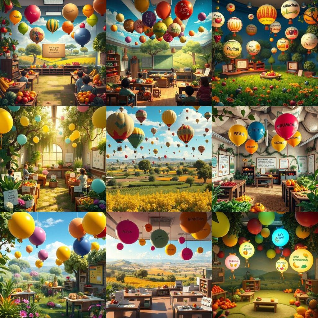 Vibrant Classroom Design with Balloon Elements and Interacti...