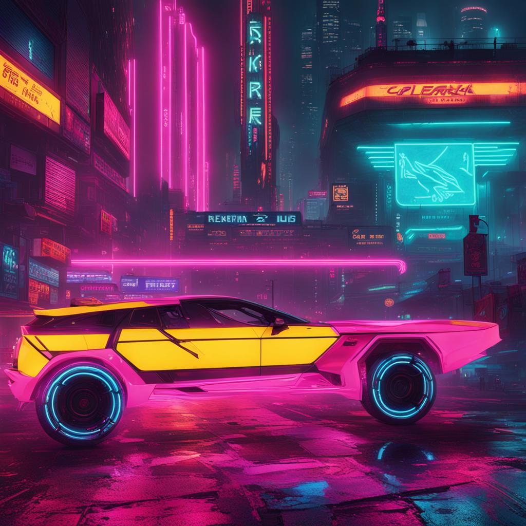 Cyberpunk 2099 Car with Neon Lights