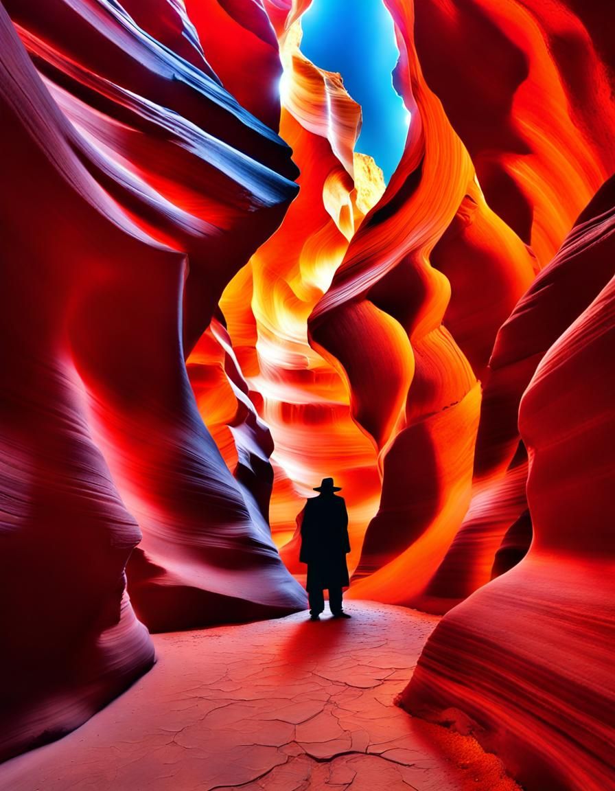 Antelope Canyon: Shaman and Lightbeam