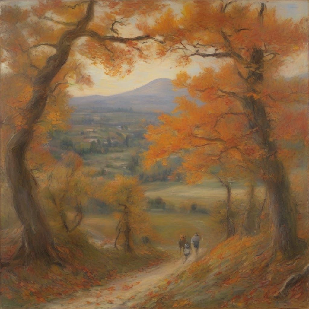 Miniature Autumn Scenes in Monet and Lippi Style