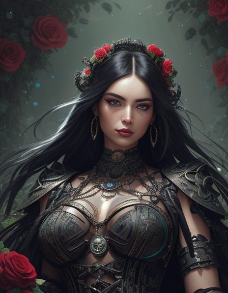 Roco Prom Dress 1800s Dress. Provocative outfits full of intricate details. Cayber fantasy art. Chains. Cables. Pipes. M...