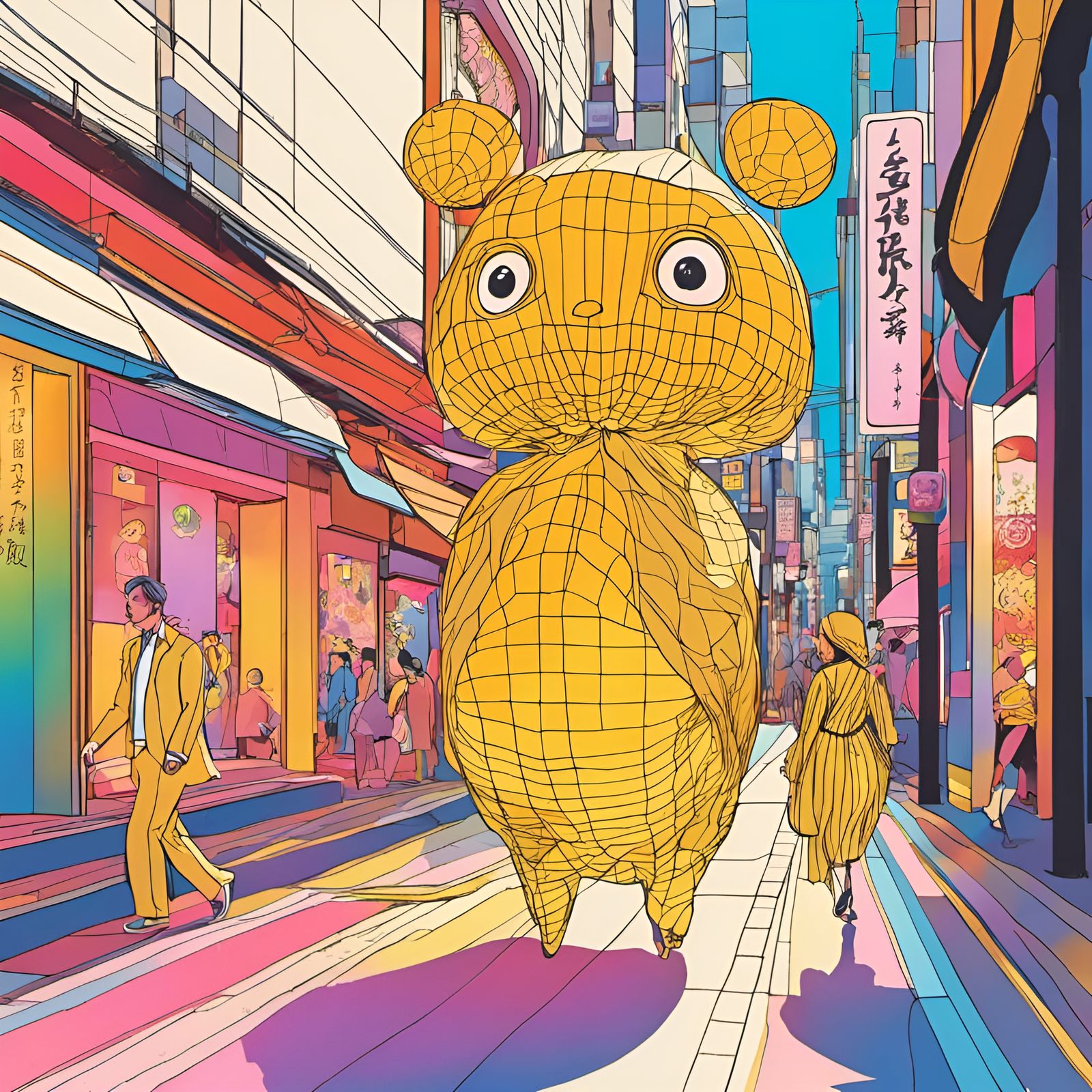 Fairy Tale Creatures in Tokyo: Expressive Line Drawing