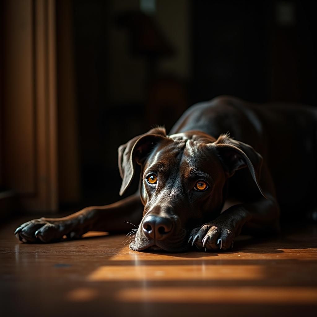 Great Dane's Affectionate Gaze in Golden Light