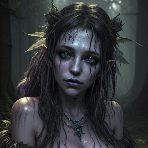 Magical She-Druid Portrait with Mystical Aura