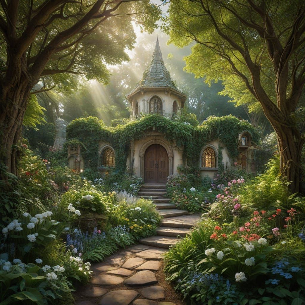 Dreamy Fantasy Garden in Vibrant Colors