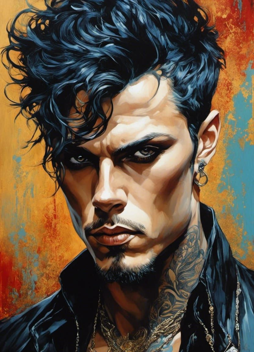 Dramatic Portrait in Hyperrealistic Splash Art Style