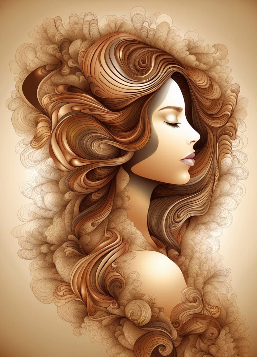 Abstract Portrait of a Beautiful Woman in 3D