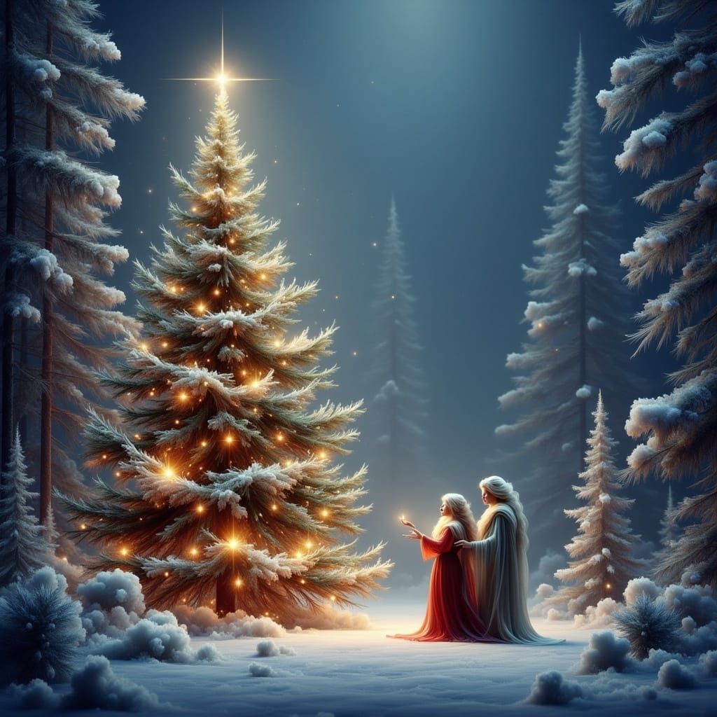 Surreal Christmas Wonderland in Sparkling Snow