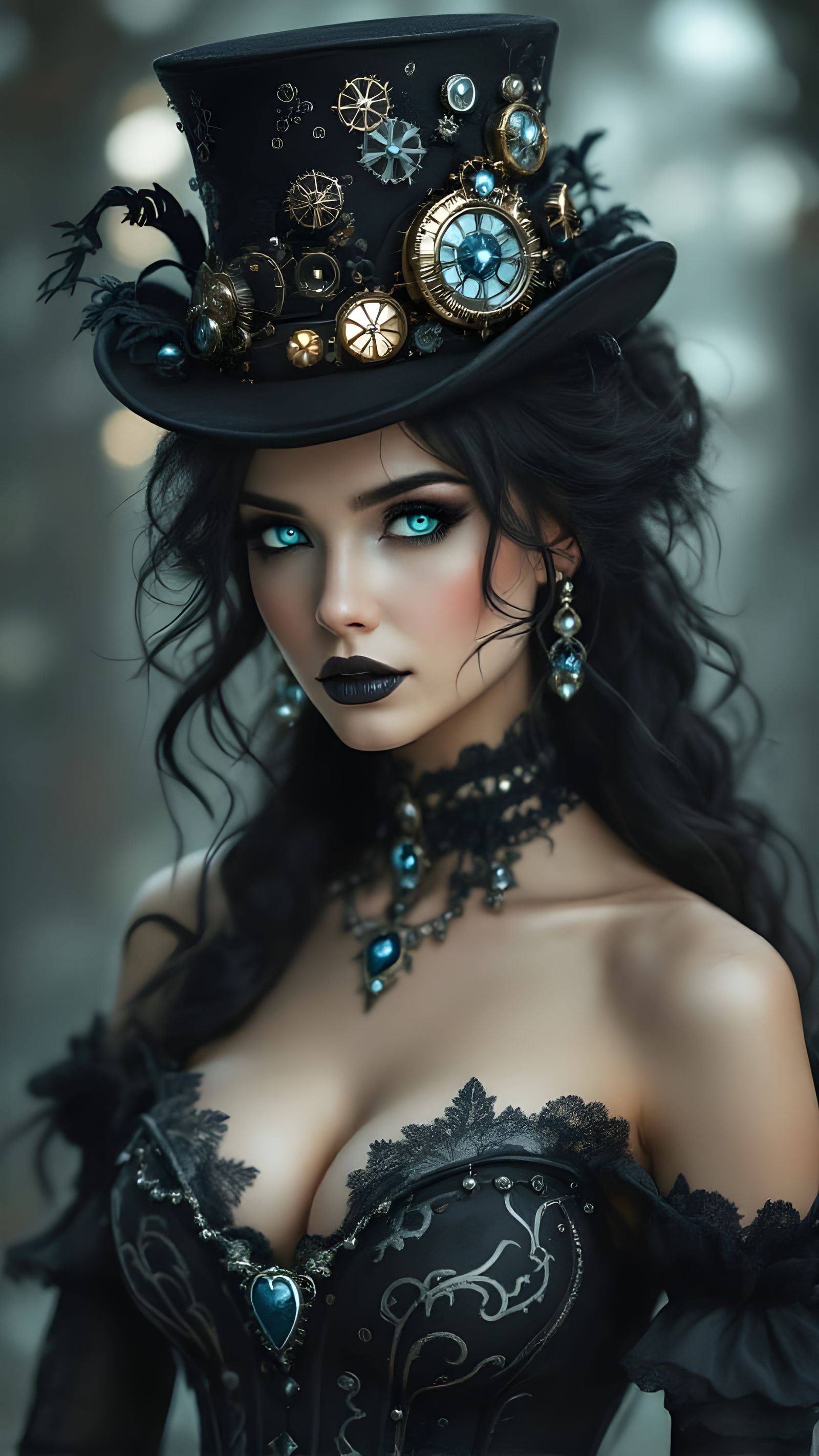 Steampunk Goddess with Icy Eyes