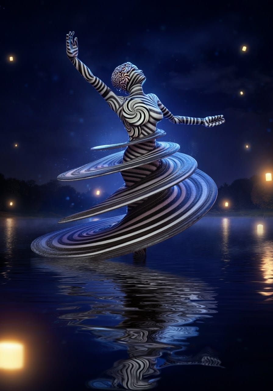 Midnight Candy Dancer on Tranquil Lake