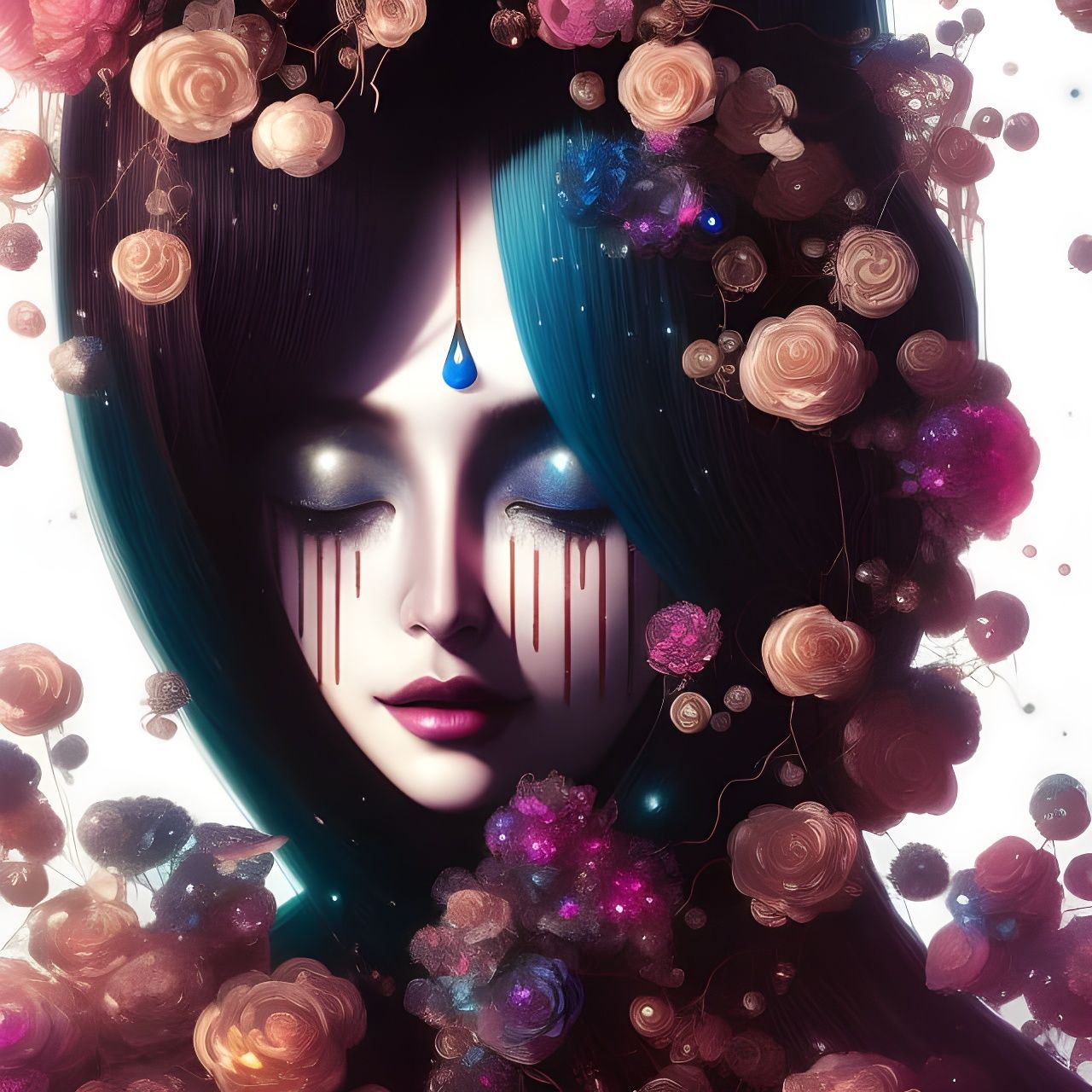 Melancholy Robot Portrait in Digital Fantasy Style