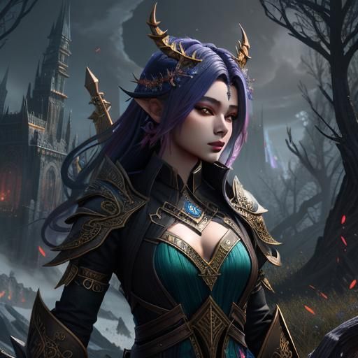 Mythical Lethal Beauty in Detailed Matte Painting