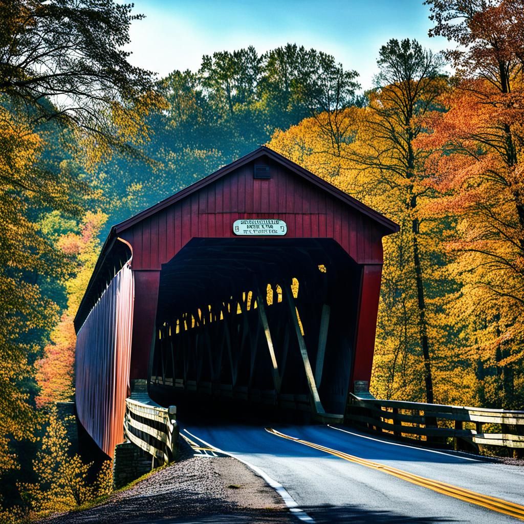 Covered Bridge in Rural Pennsylvania