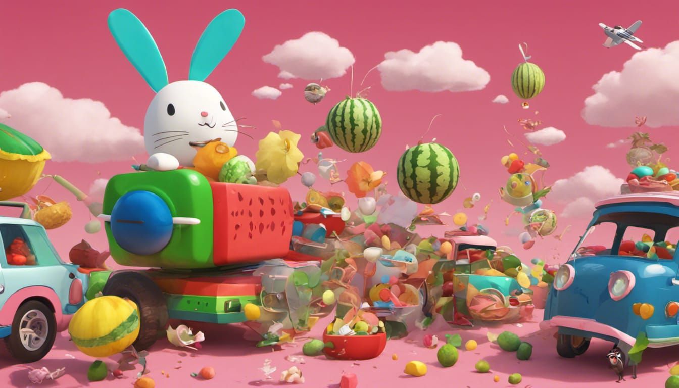 Cars, Planes, Watermelons, Armored Bunny in 8K