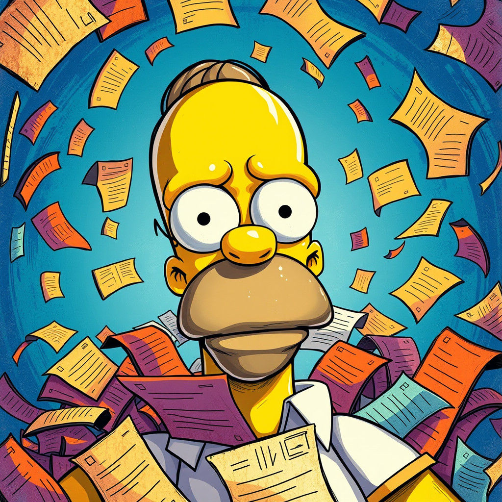 Homer Simpson in Stylized Hand-Painted Comic Art