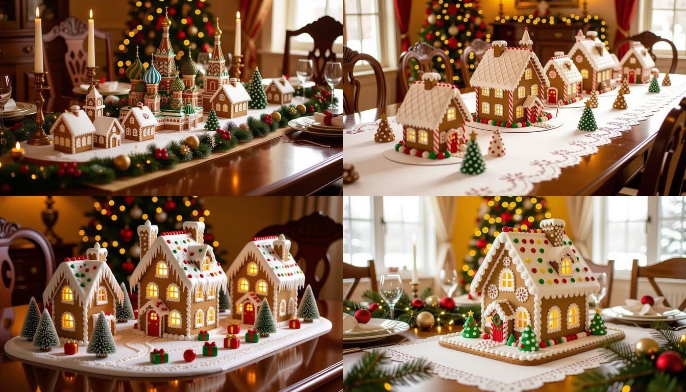 Gingerbread Russian Town Centerpiece for Christmas Party