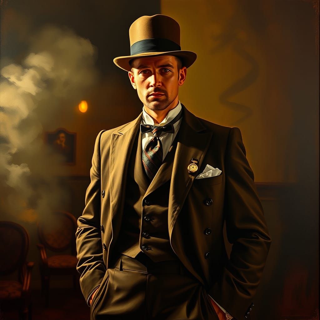 Elegant Gentleman in Post-Impressionistic Style