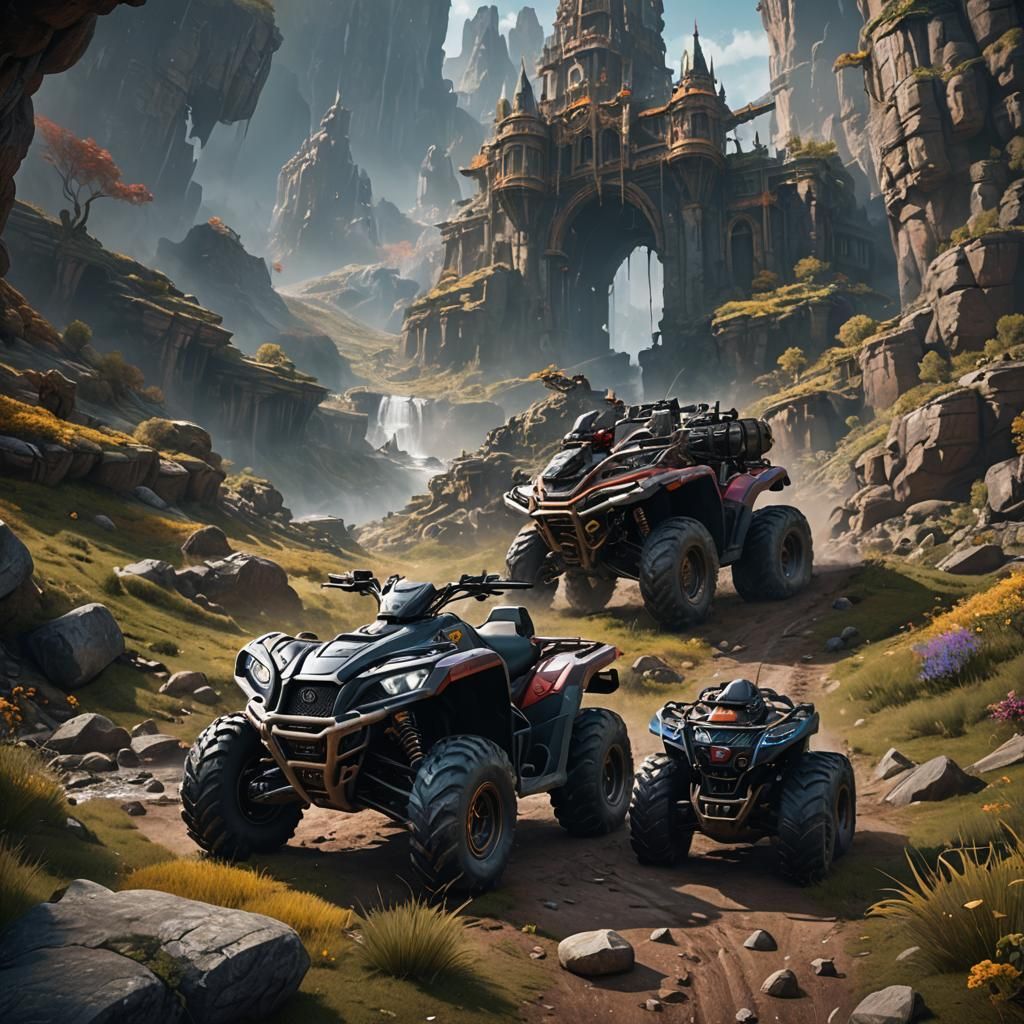 Detailed Matte Painting of a Cool ATV