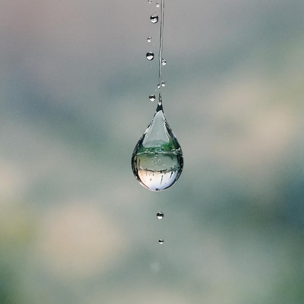 Raindrop in Dreamy Watercolor Style