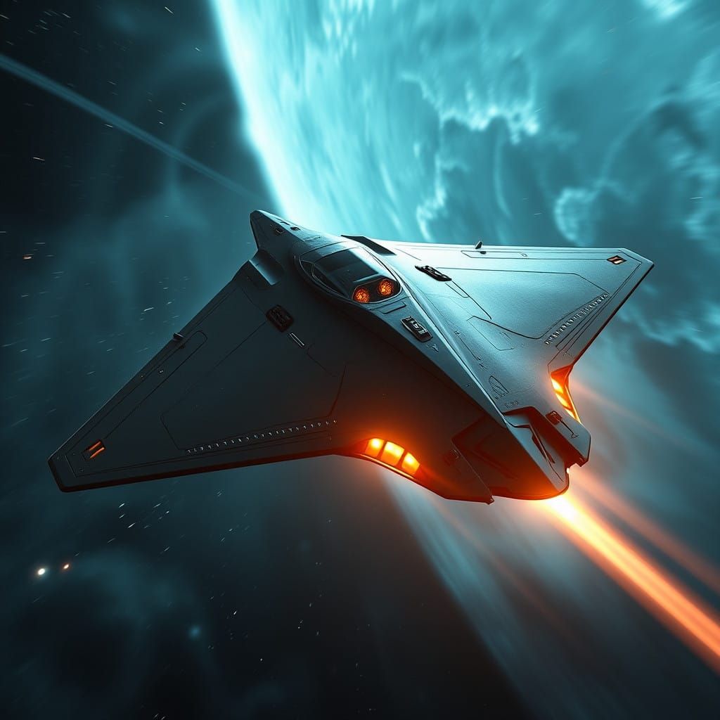 Sleek Delta-Wing Spacecraft Blasts Off at Ludicrous Warp Spe...