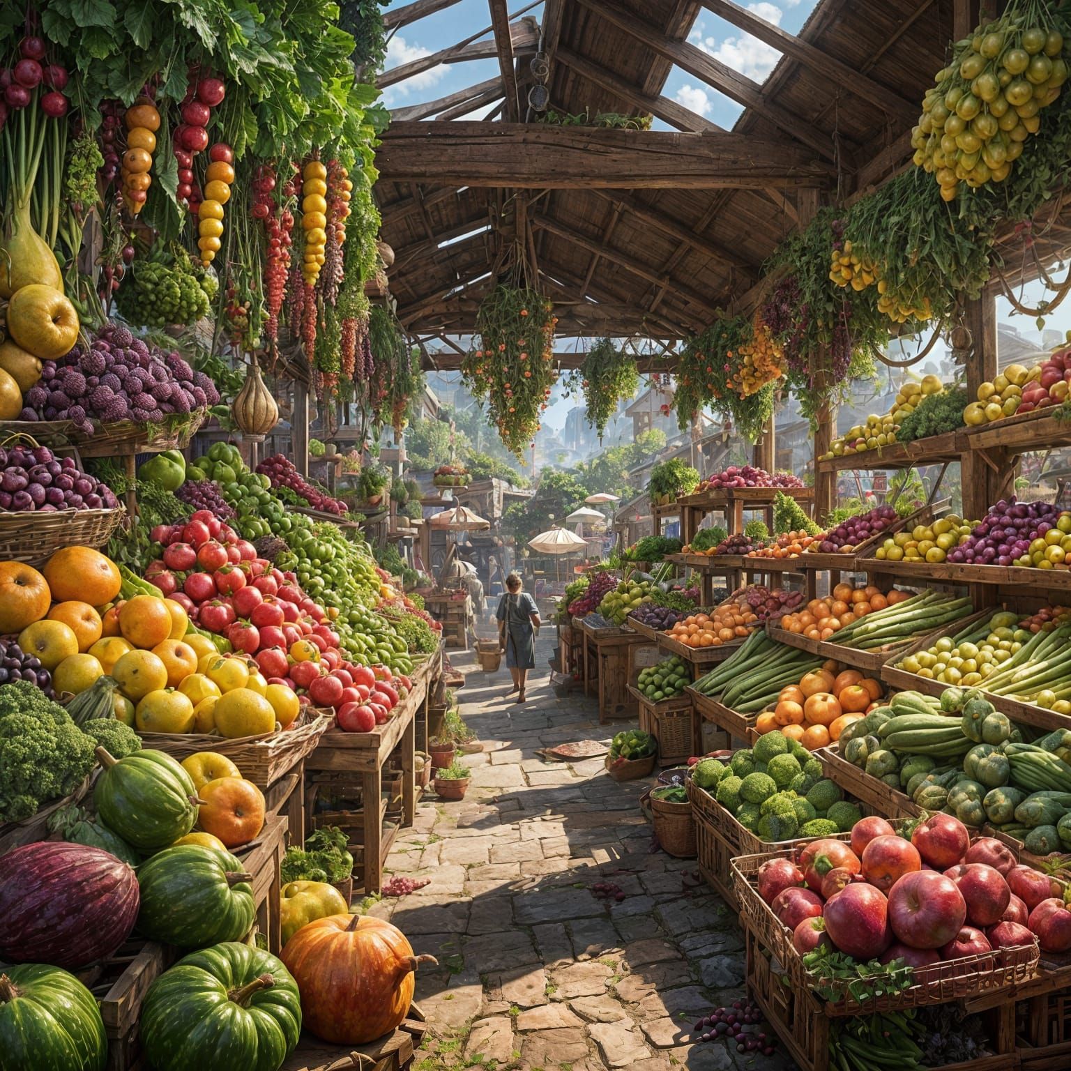 Lively Market Stand with Exotic Plants