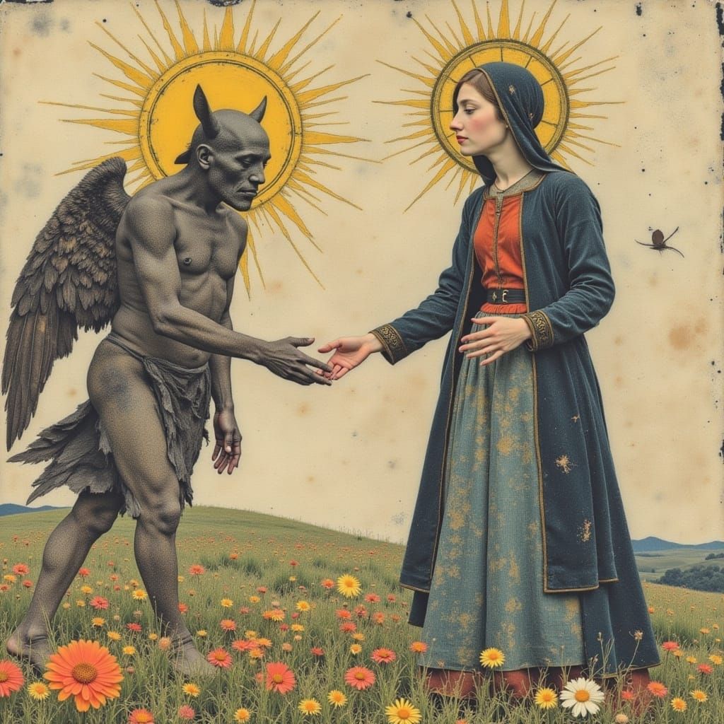 Medieval Manuscript: Hail Mary Punches Devil