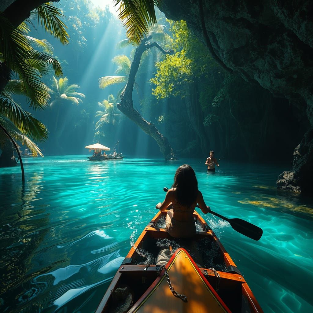 Xibalba Cenote Woman: Epic Cinematic Digital Painting