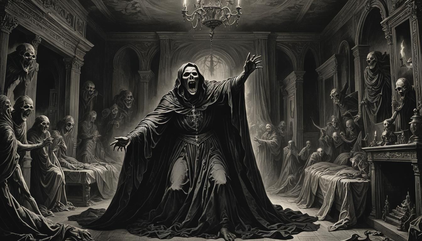 Terrifying Ghoul in Engraving Style