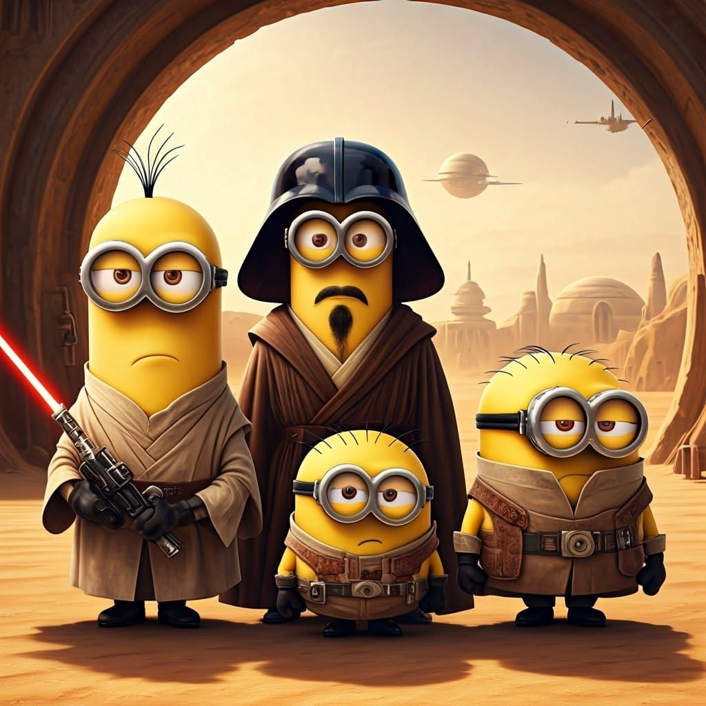 Minions Reenact Star Wars Scene on Tatooine