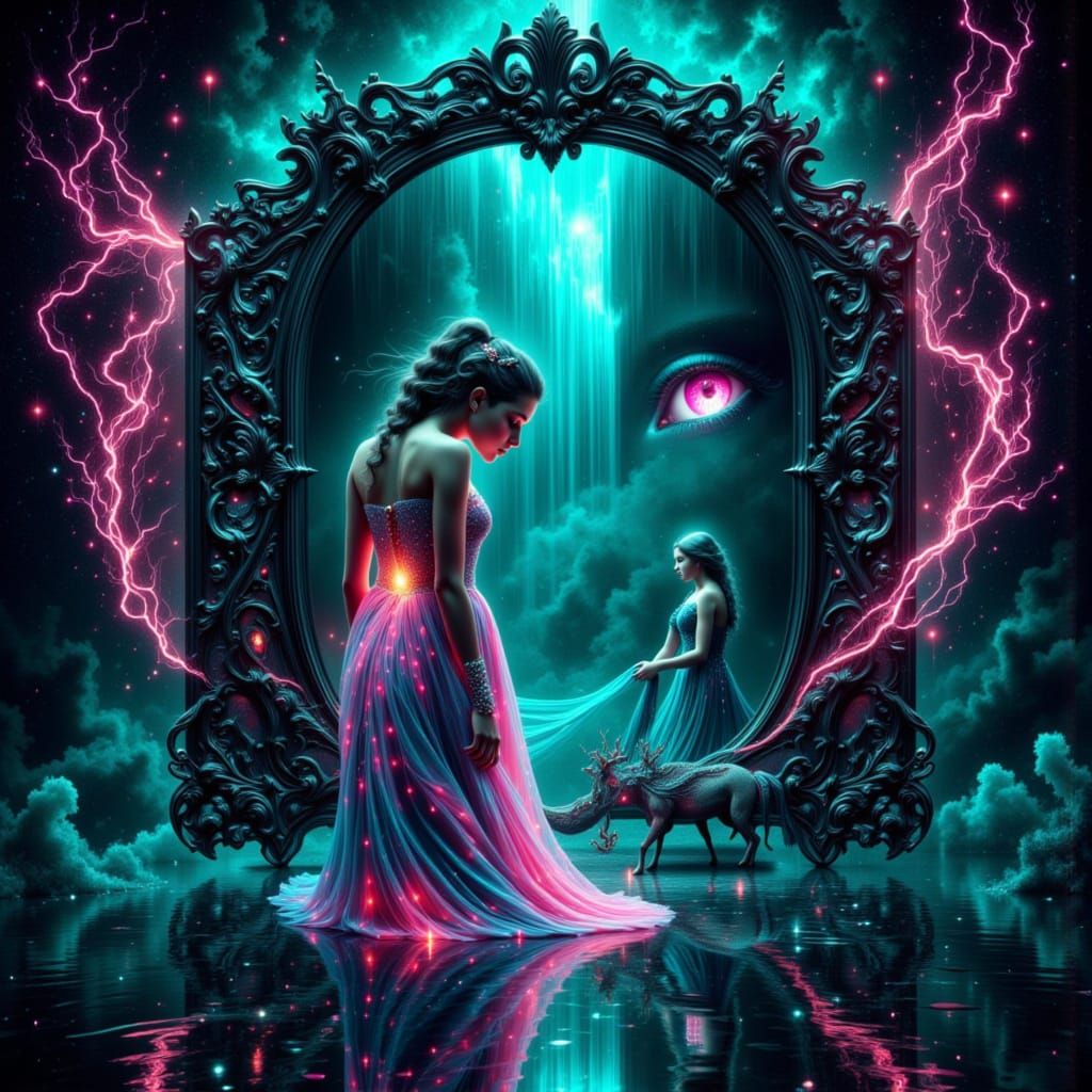 Girl Enters Mirror to Surreal Flipped World