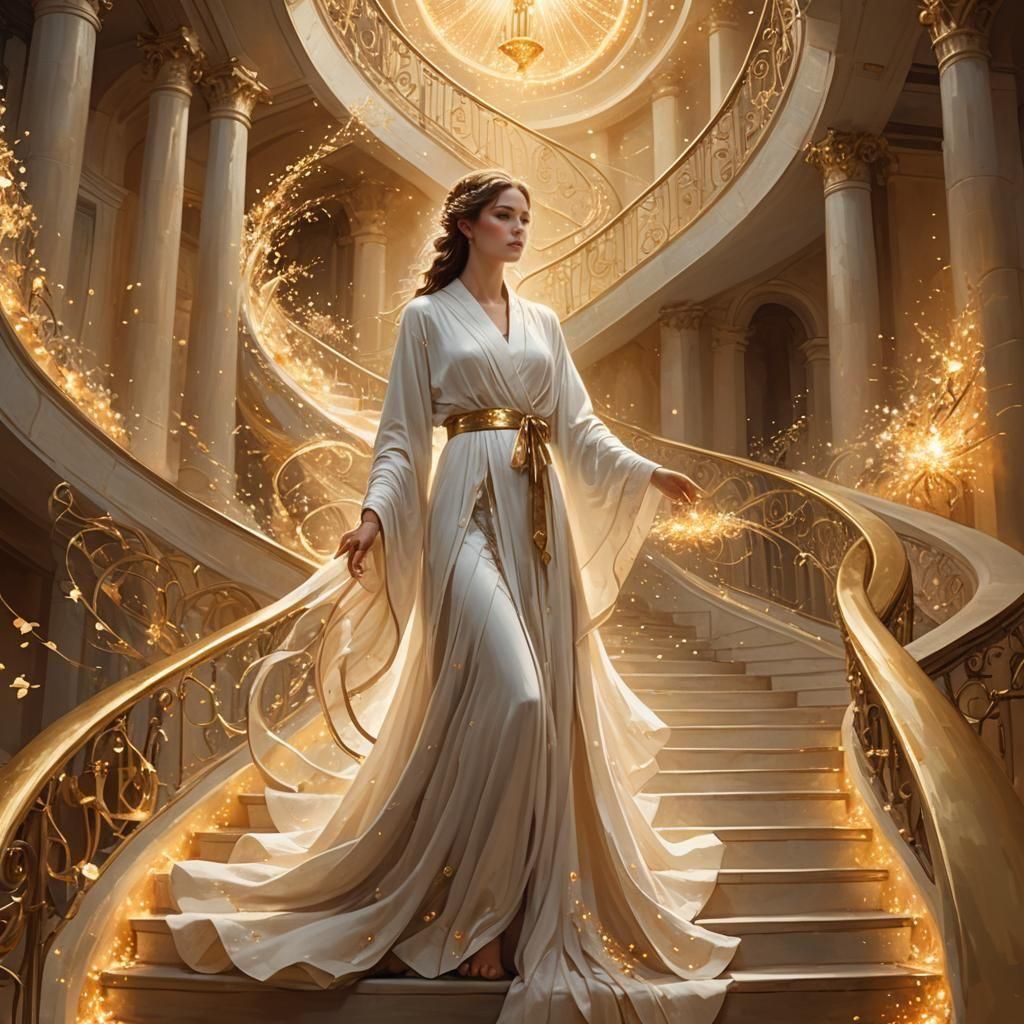 Golden Stairway to Heaven: A Surreal AI Dream