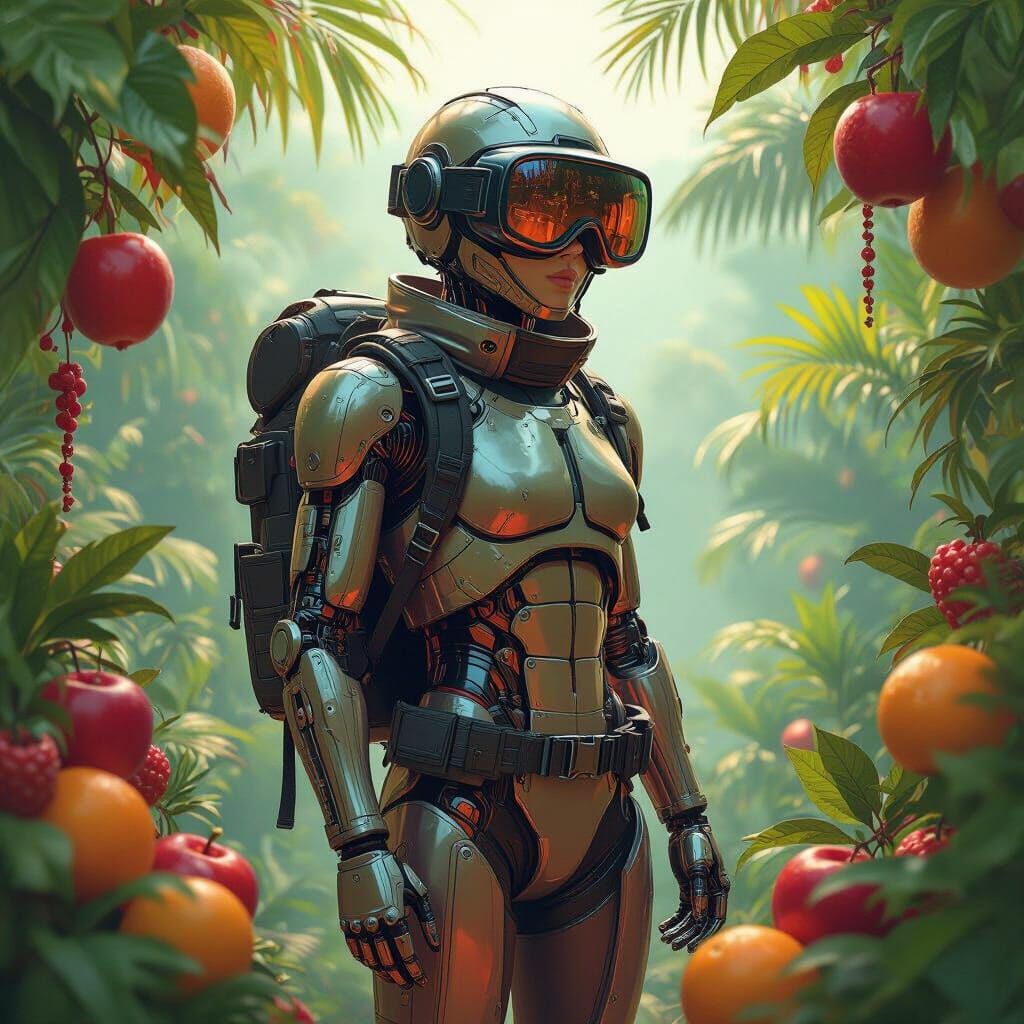Juice WRLD Explorer as Cyborg in Tropical Paradise