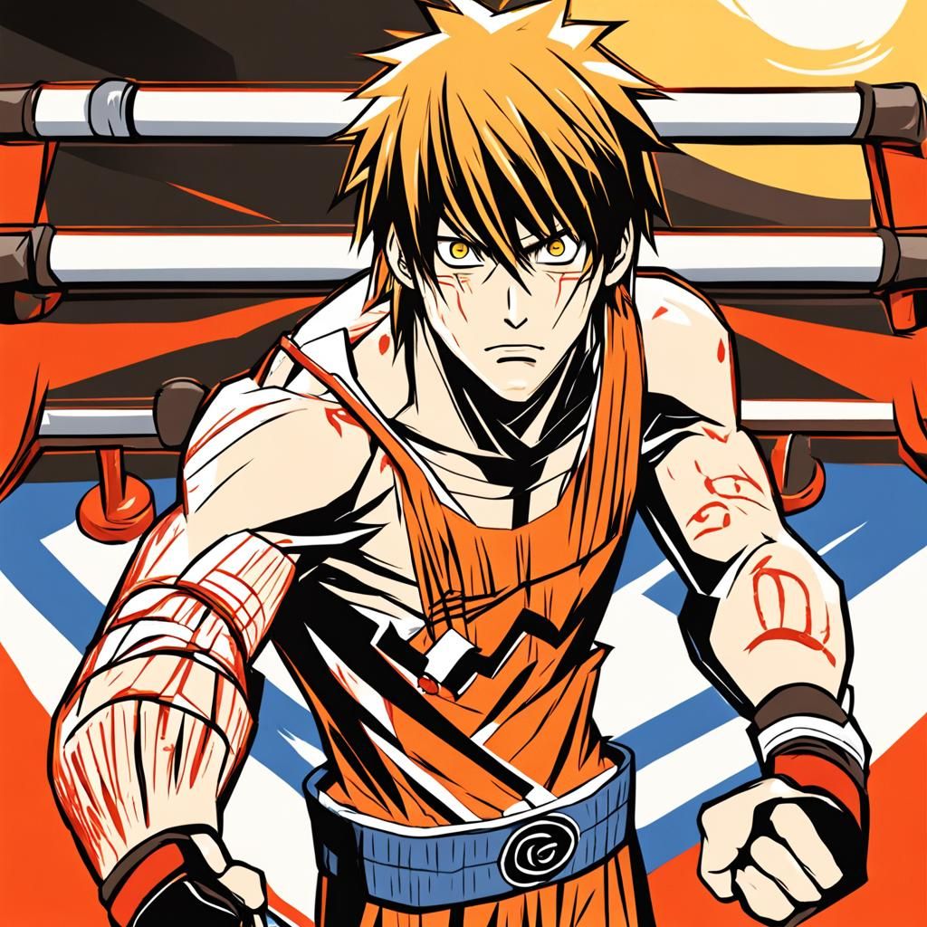 Brunette Light Yagami from Death Note in a boxing ring with ...