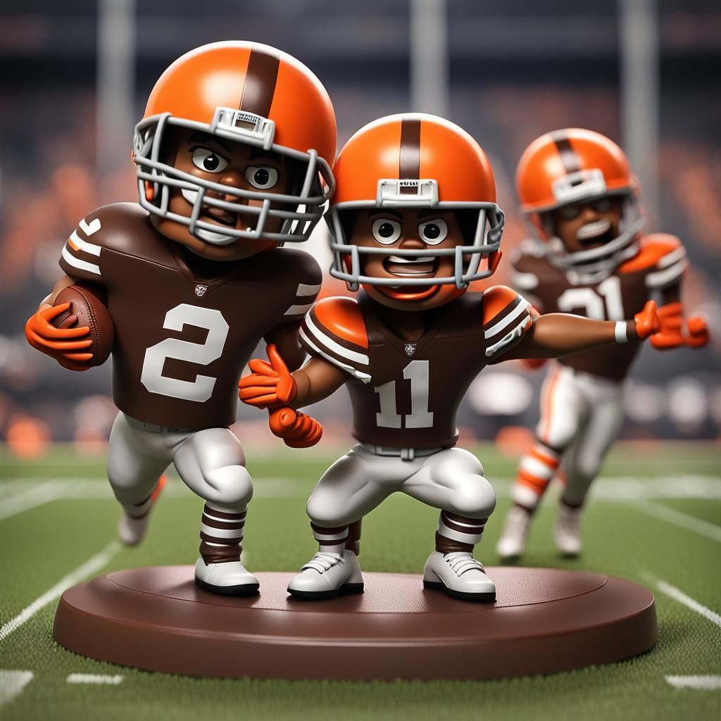 Browns Win Super Bowl in Bobblehead Art