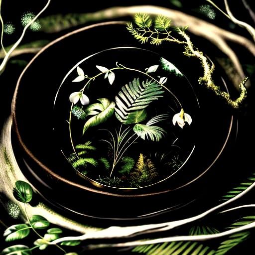 Jewelry in Rainforest, Photorealistic Oil on Canvas