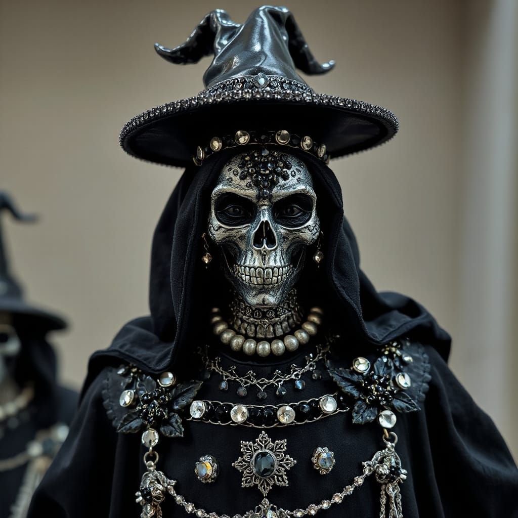 Witch Adorned with Onyx and Marcasite