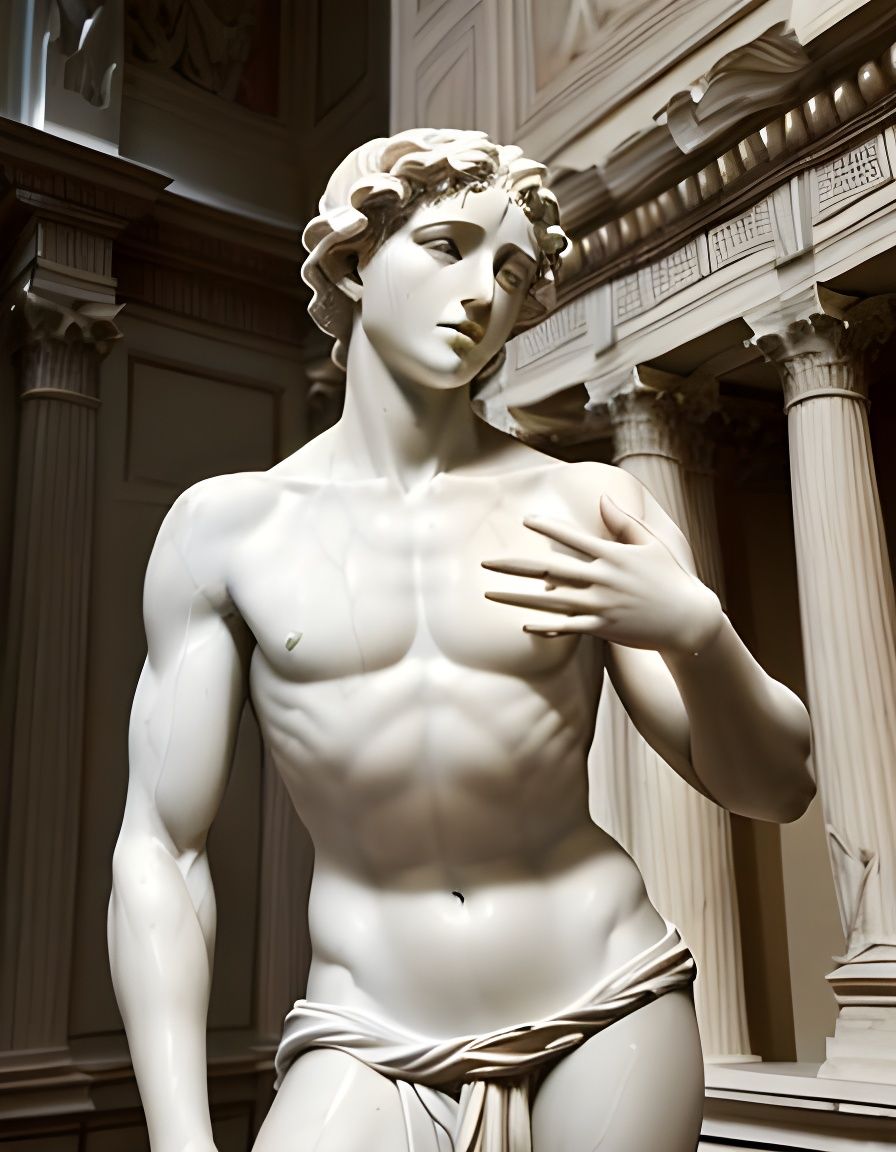 Contemplative Youth Sculpture in Marble