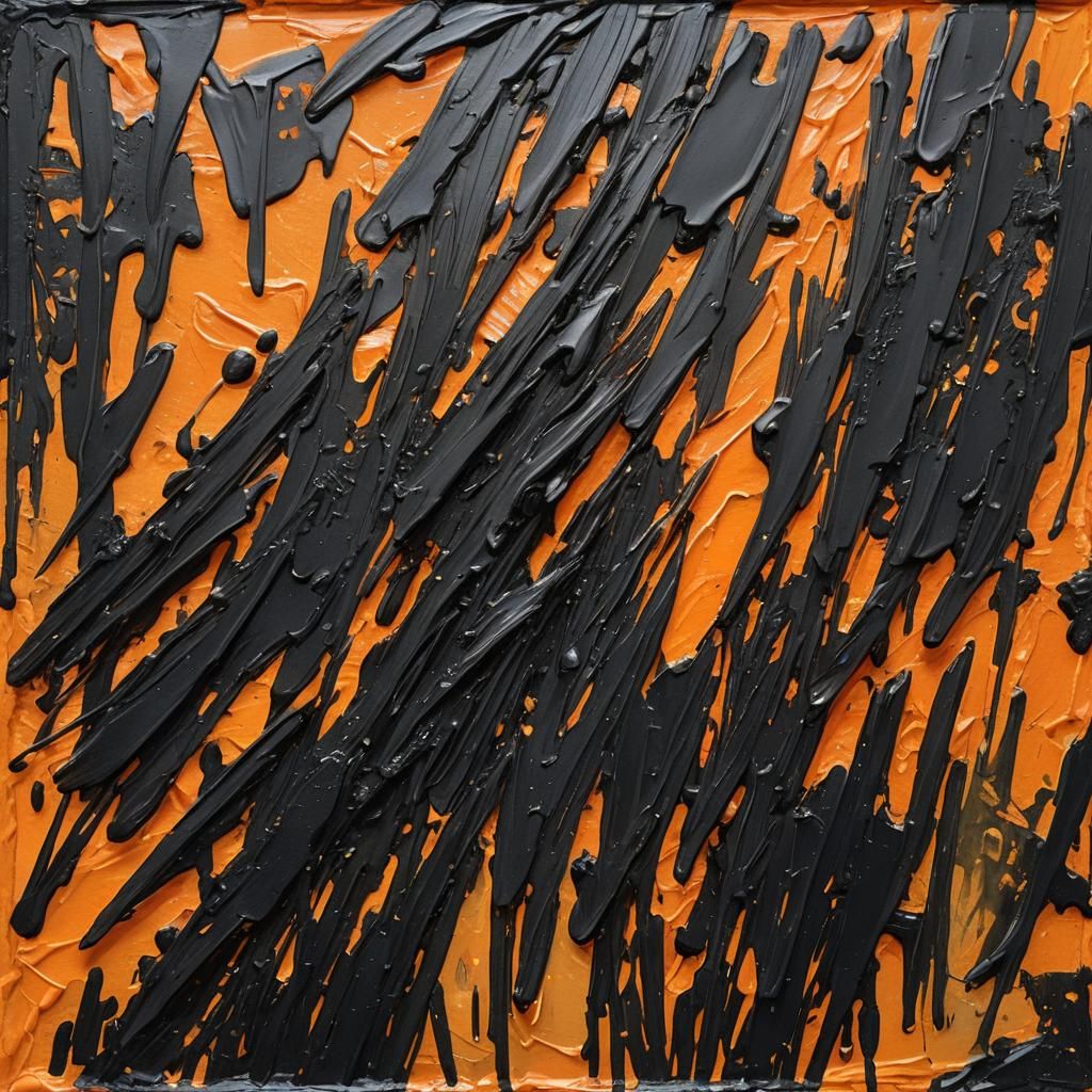 Orange Hood: Impasto Gouache Painting Close-Up