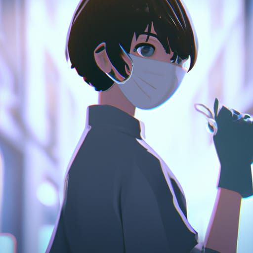 Female Dentist in Anime Style Illustration