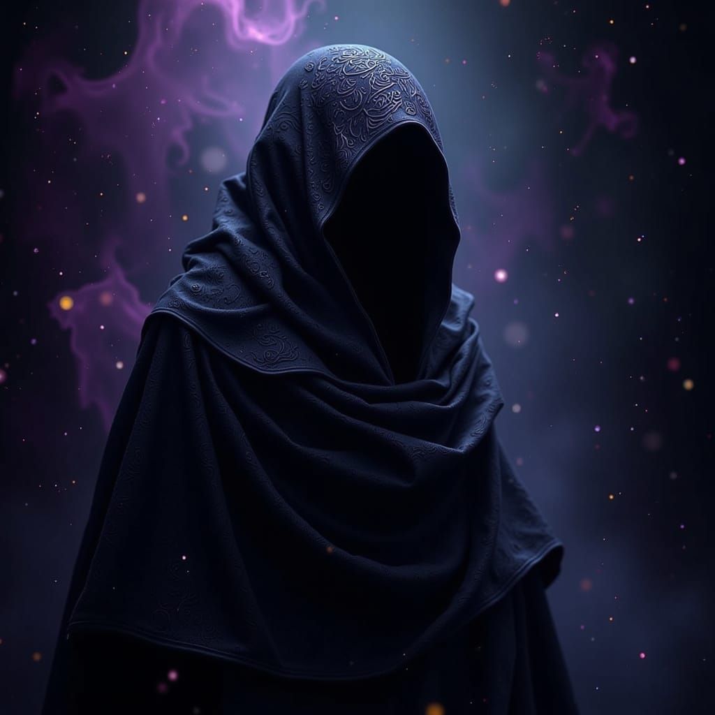 Mystical Hooded Figure in Shadows, Dark Fantasy Art