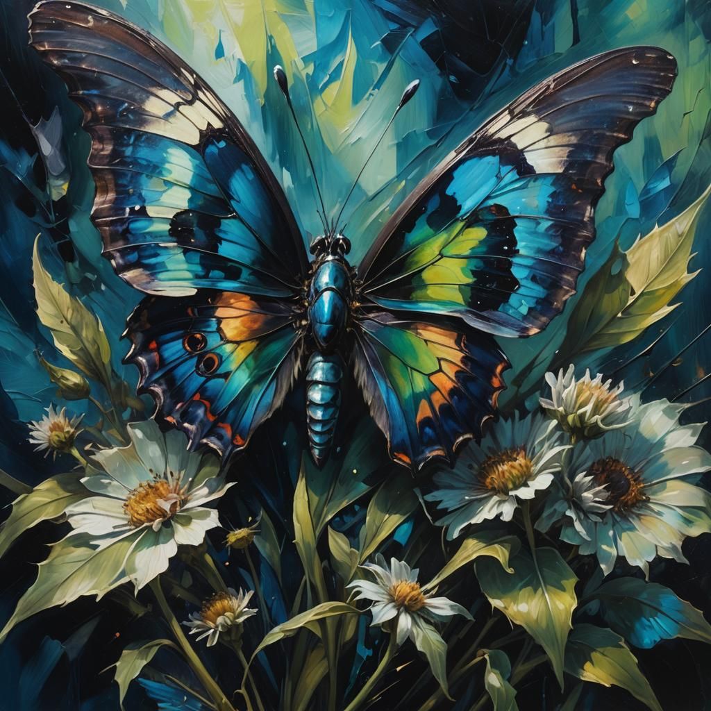 Eerie Butterfly Portrait in Dark Fantasy Style