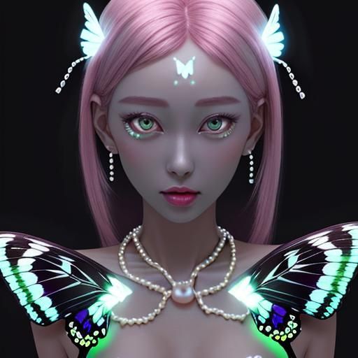 Butterfly glowing pearls