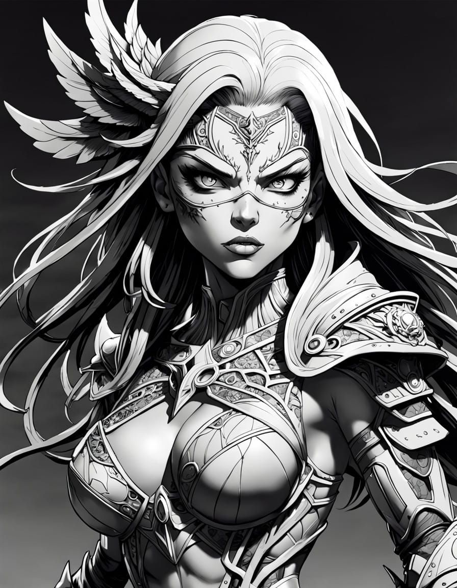 Detailed Line Art Piece in a Graphic Novel Style Featuring a...