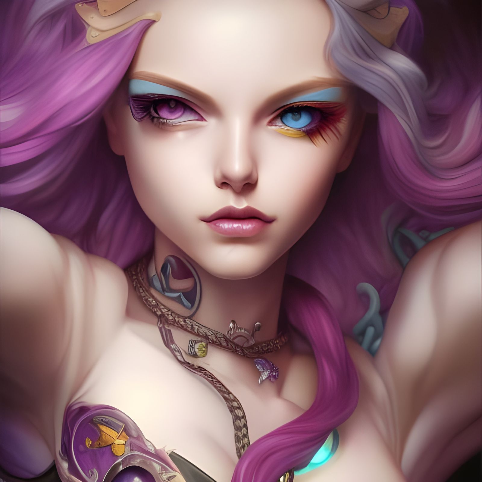 Detailed Portrait of Jinx from League of Legends
